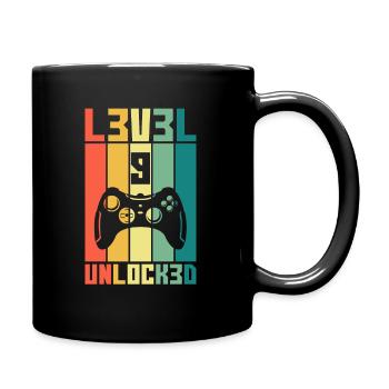 Level 9 Unlocked Zocker 9 Geburtstag Geschenk - Tasse einfarbig - Schwarz - Rechts