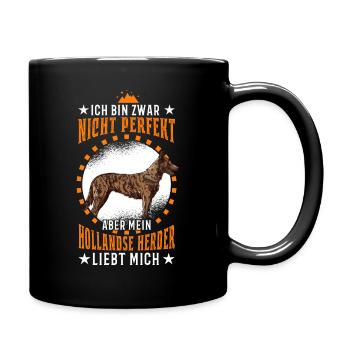 Hollandse Herder Spruch Holländischer Schäferhund - Tasse einfarbig - Schwarz - Rechts