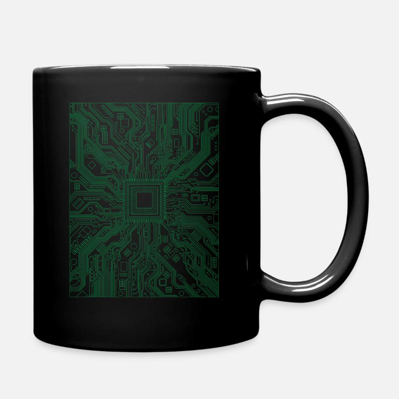 CPU Computer Motherboard Informatiker - Tasse einfarbig - Schwarz