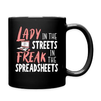 Dame Dans La Rue Freak Dans Tableurs - Mug uni - noir - Droite
