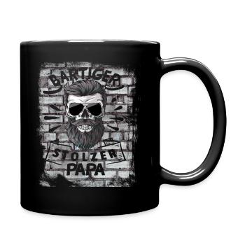 Papa stolz Bart Bärtiger Papa Bärtiger stolze - Tasse einfarbig - Schwarz - Rechts
