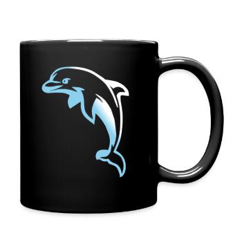 Delfin Show Delphin intelligenter Fisch Geschenk - Tasse einfarbig - Schwarz - Rechts