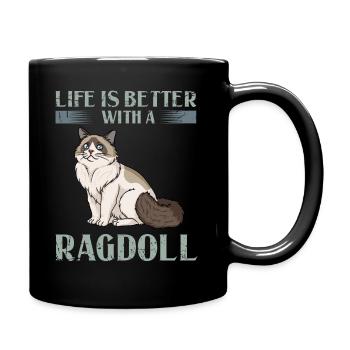 Ragdoll Katze Geschenk Kätzchen Besitzer Liebhaber - Tasse einfarbig - Schwarz - Rechts