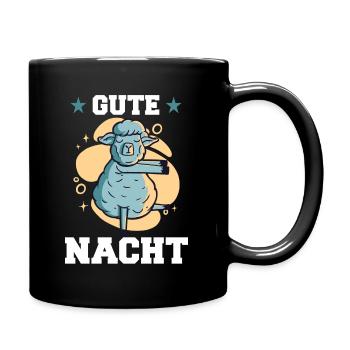 Gute Nacht Schaf - für Schlafsocken als Pyjama - Tasse einfarbig - Schwarz - Rechts