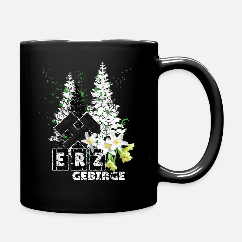 Erzgebirge Frühling mit Hammer und Schlägel, - Tasse einfarbig - Schwarz