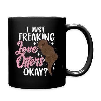 Loutres - Mug uni - noir - Droite