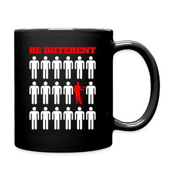 Sei anders Sei ein Reiniger - Tasse einfarbig - Schwarz - Rechts