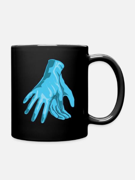 Handschuhe OP Arzt - Tasse einfarbig - Schwarz