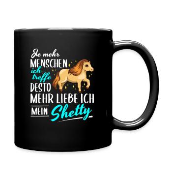 Shetty Pony Spruch Shetlandpony Pferd Geschenk - Tasse einfarbig - Schwarz - Rechts