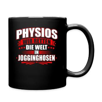 Physios - wir Retten die welt in Jogginghosen - Tasse einfarbig - Schwarz - Rechts