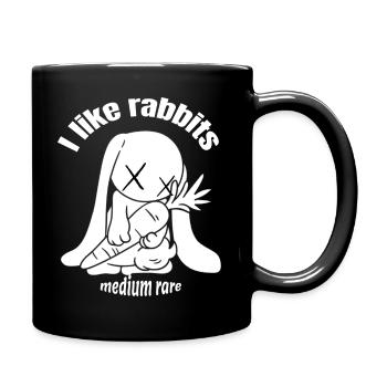 Ich mag Hasen...medium rare - Tasse einfarbig - Schwarz - Rechts