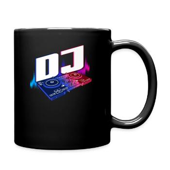 DJ Music Disco Deejay Turntable Gift - Full Colour Mug - black - Right
