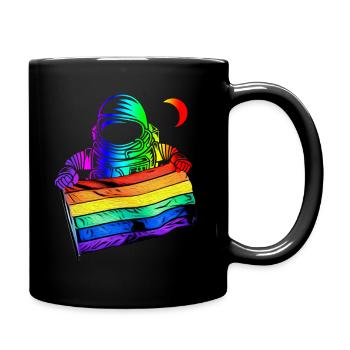 LGBTQ Flagge Astronaut - LGBTQ - Tasse einfarbig - Schwarz - Rechts