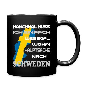 SCHWEDEN ANGELN Urlaub - Tasse einfarbig - Schwarz - Rechts