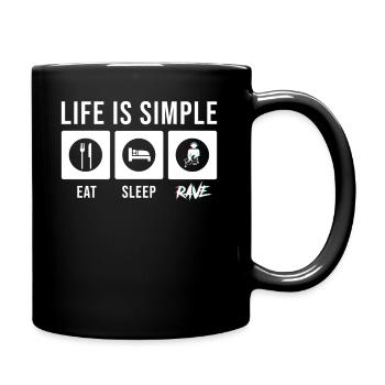 Rave Raver Techno Electro Musik - Tasse einfarbig - Schwarz - Rechts