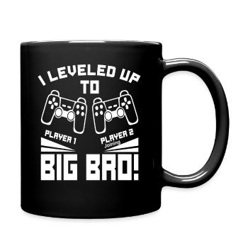Video Gamer Gaming - I Leveled up to Big Bro - Full Colour Mug - black - Right