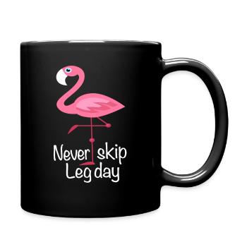Fitness Flamingo Leg Day Sort Gym musculation - Mug uni - noir - Droite