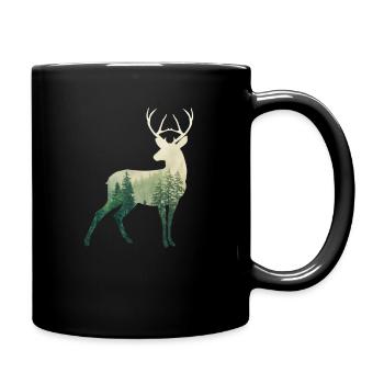 Hirsch - Tasse einfarbig - Schwarz - Rechts