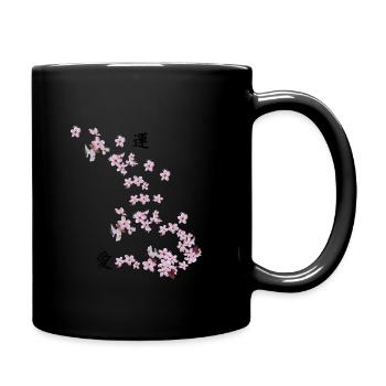 Cherry blossoms beginning of spring - Full Colour Mug - black - Right