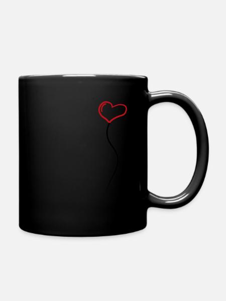 Ballon de coeur beau - Mug uni - noir