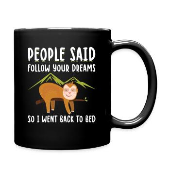 Paresseux matine de pyjama de dormeur - Mug uni - noir - Droite