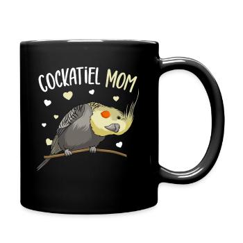 Nymphensittich Mama Vogel Geschenk - Tasse einfarbig - Schwarz - Rechts