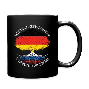 Deutsch Aufgewachsen Russische Wurzeln - Tasse einfarbig - Schwarz - Rechts