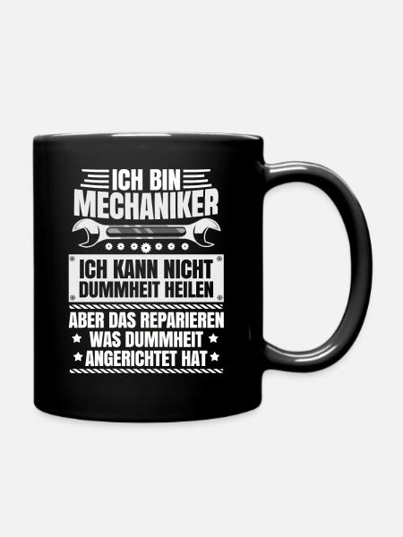 Mechanik Geschenk für KFZ Schrauber Mechatroniker - Tasse einfarbig - Schwarz
