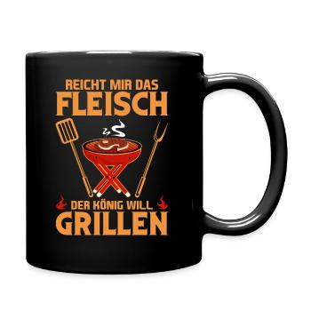 Männer BBQ & Grill Fleisch Grillen Geschenk - Tasse einfarbig - Schwarz - Rechts