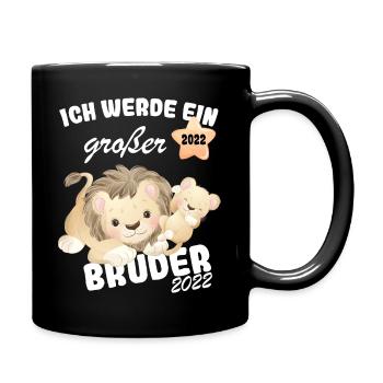 Ich werde großer Bruder 2022 Nachwuchs Verkünden - Tasse einfarbig - Schwarz - Rechts