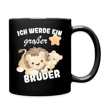 Ich werde großer Bruder 2022 Nachwuchs Verkünden - Tasse einfarbig - Schwarz - Rechts