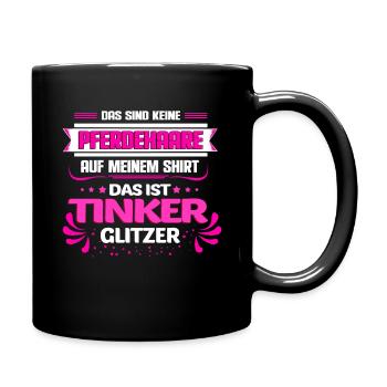 Das sind keine Pferdehaare, das ist Tinker Glitzer - Tasse einfarbig - Schwarz - Rechts