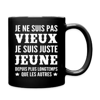je ne suis pas vieux je suis jeune - Mug uni - noir - Droite