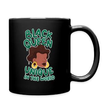 Women's Black Queen Afro African American Melanin - Full Colour Mug - black - Right