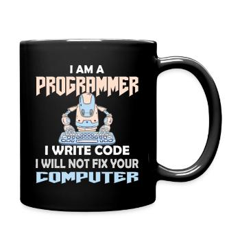 PROGRAMMER CODER HACKER - Full Colour Mug - black - Right