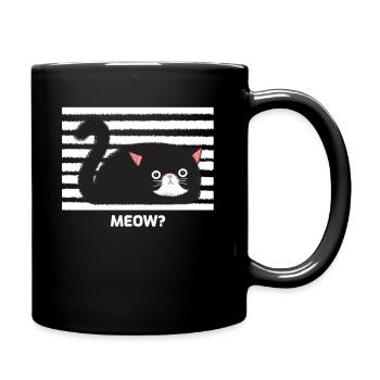 Lustige Katze Meow niedliche Geschenk Idee - Tasse einfarbig - Schwarz - Rechts