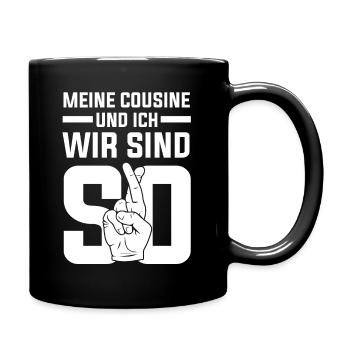 Cousine Beste Freunde - Tasse einfarbig - Schwarz - Rechts