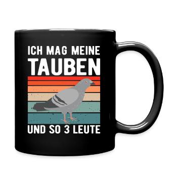 Tauben Taubenzüchter Taube Brieftauben Geschenk - Tasse einfarbig - Schwarz - Rechts