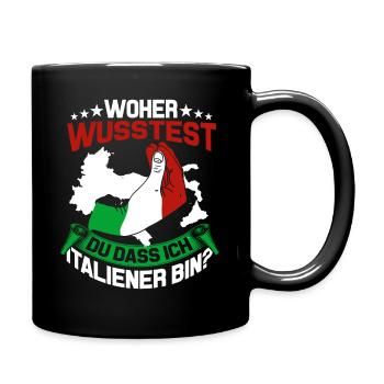 Italien Flagge Tshirt Sprüche Sizilien Mailand Rom - Tasse einfarbig - Schwarz - Rechts