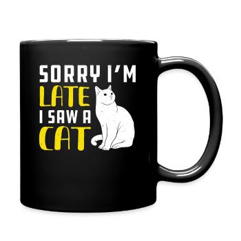 Lustiges Katzengeschenk für Katzenbesitzer - Tasse einfarbig - Schwarz - Rechts