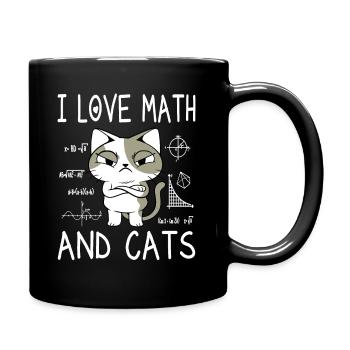 I Love Math And Cats - Mathe Lehrer Geschenk - Tasse einfarbig - Schwarz - Rechts