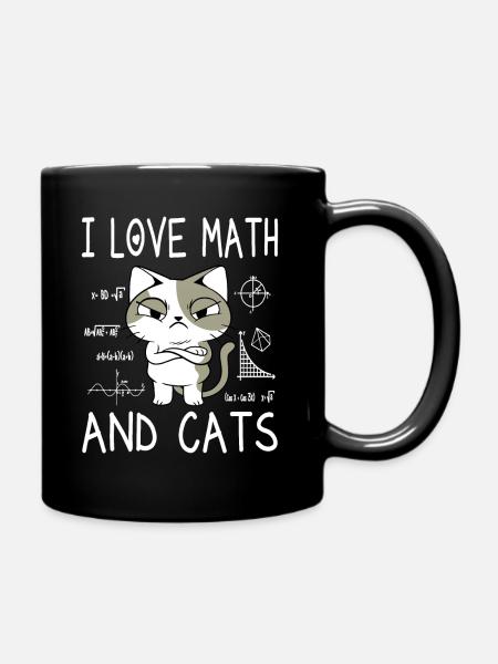 I Love Math And Cats - Mathe Professeur Cadeau - Mug uni - noir