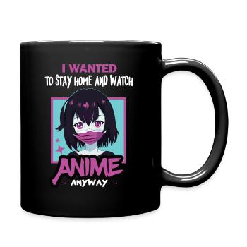 Stay Home Filles Anime - Mug uni - noir - Droite