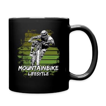Mountain Biker / MTB Downhill Fahrrad geschenk - Tasse einfarbig - Schwarz - Rechts