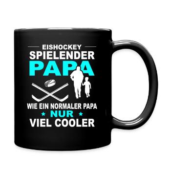Eishockey Papa Eishockeyspieler Vater Geschenk - Tasse einfarbig - Schwarz - Rechts