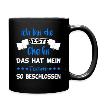 Beste Chefin Team Führungskraft Geschenl - Tasse einfarbig - Schwarz - Rechts
