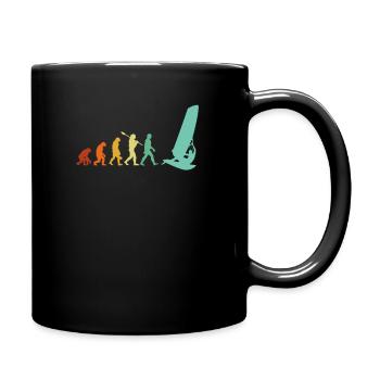 windsurfing evolution, windsurf - Tasse einfarbig - Schwarz - Rechts