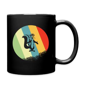 Skunk Retro and Vintage Circle - Full Colour Mug - black - Right