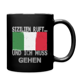 SIZILIEN ITALIEN GESCHENK - Tasse einfarbig - Schwarz - Rechts