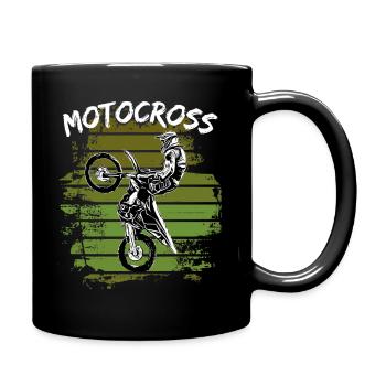 Motocross Design Enduro / Geschenkidee / MX Retro - Tasse einfarbig - Schwarz - Rechts